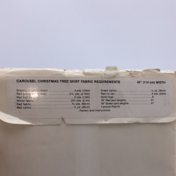 Vintage 1979 Carousel Christmas Tree Skirt Sewing Pattern Uncut Jean Wilkinson - Picture 5 of 13